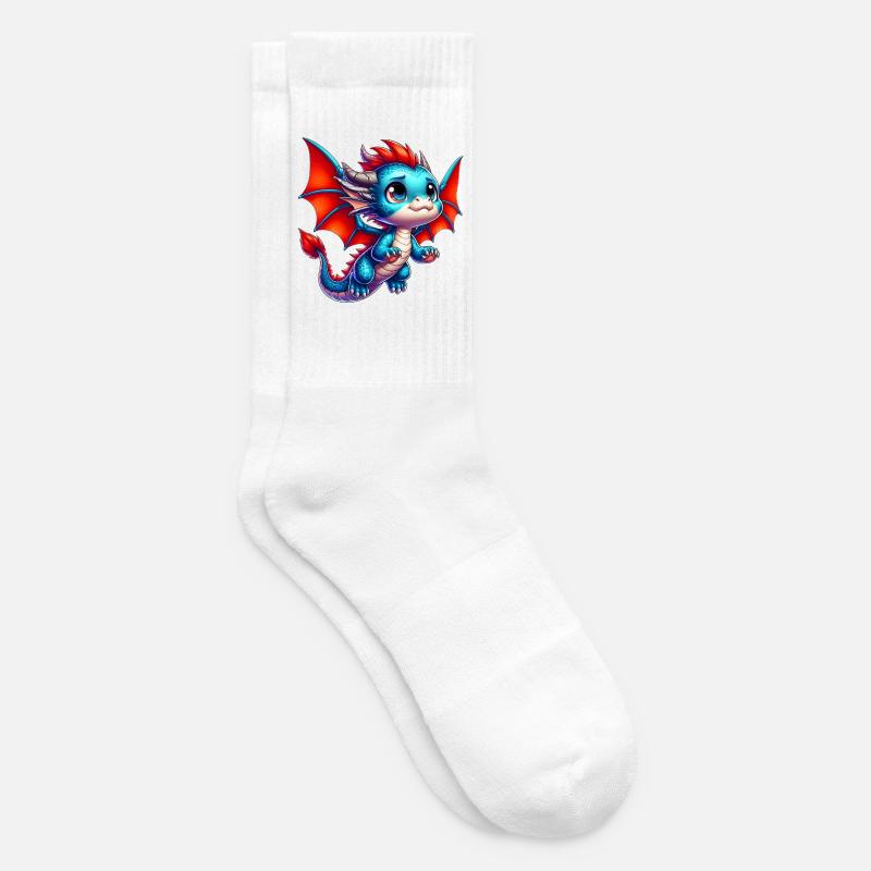 Drache - Tennissocken - Weiß
