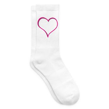 Rosa Herz - Tennissocken - Weiß - Rechts