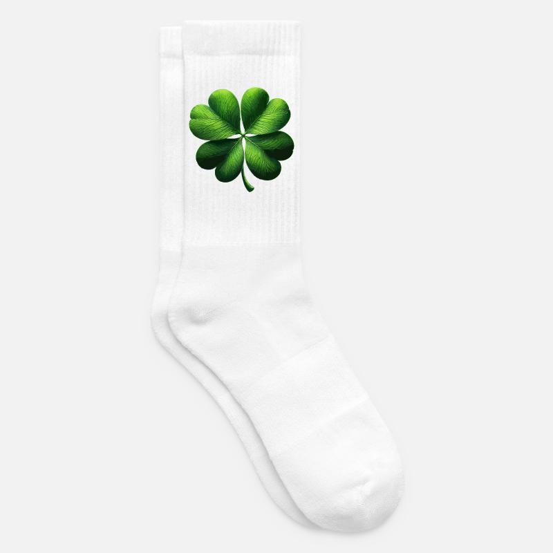 Vierblättriges Kleeblatt - Tennissocken - Weiß