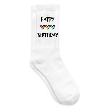 JAHRESTAG. ALLES GUTE ZUM GEBURTSTAG. ALLES GUTE ZUM GEBURTSTAG. - Tennissocken - Weiß - Rechts