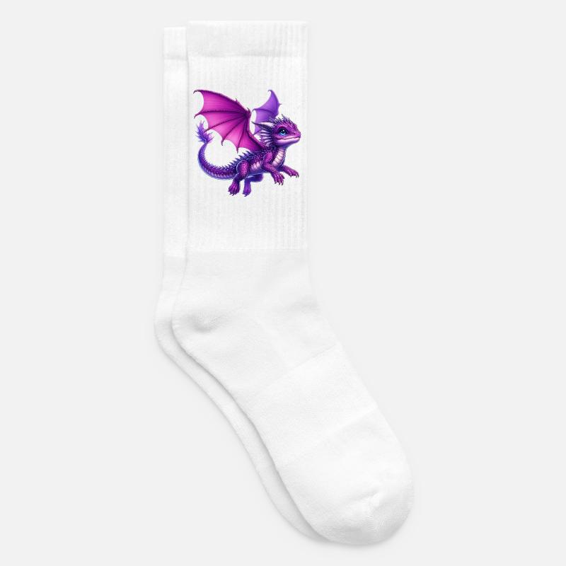 Drache - Tennissocken - Weiß