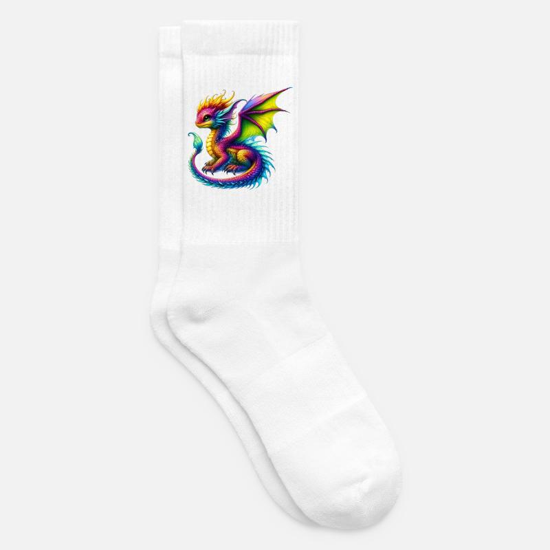 Drache - Tennissocken - Weiß