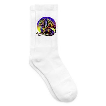 Drache - Tennissocken - Weiß - Rechts