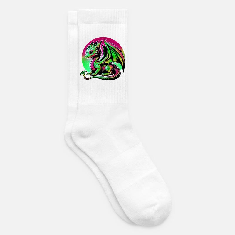 Drache - Tennissocken - Weiß