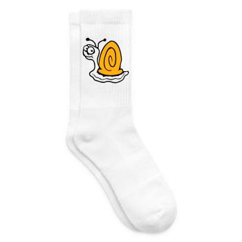 Schnecke ängstlich unsicher nach hinten gucken süß - Tennissocken - Weiß - Rechts