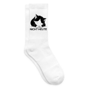 Kuschelige Schwarzweißkatze nicht heute - Tennissocken - Weiß - Rechts