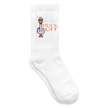 Goose Live Laugh Duck Off Sunglasses Middle Finger - Tennis socks - white - Right