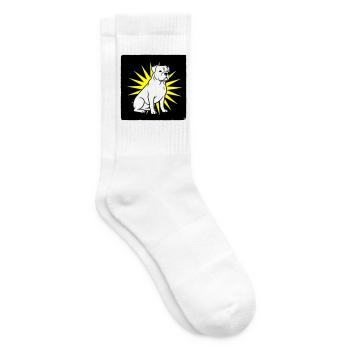 Cooler Hund im Punk Rock & Pop Art Stil - Tennissocken - Weiß - Rechts