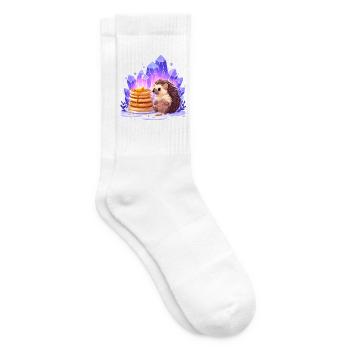 Hedgehog with pancakes and crystals - Tennis socks - white - Right