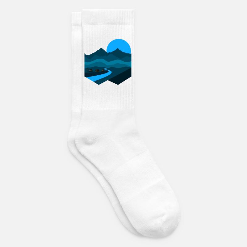 Berglied | Blue Moonlight Minimalistische Wohnung - Tennissocken - Weiß