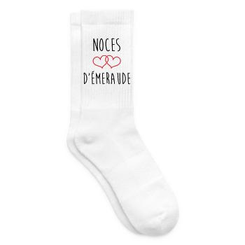 Emerald wedding anniversary: 40 years of marriage - Tennis socks - white - Right