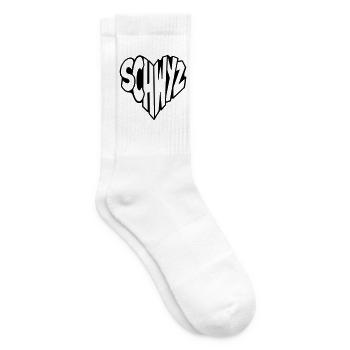 Schwyz, Switzerland Heart lettering - Tennis socks - white - Right