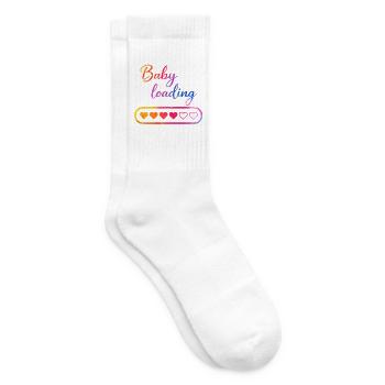 Baby loading heart - Tennis socks - white - Right
