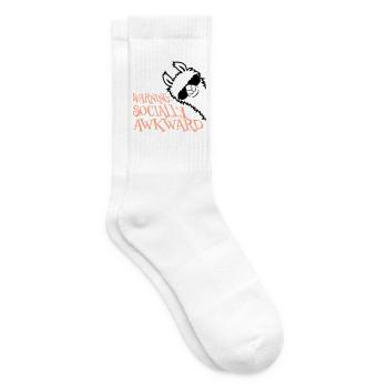 Lama Warning Socially Awkward Sunglasses Alpaca - Tennis socks - white - Right