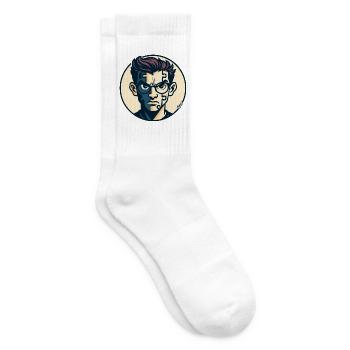 Puzzle-Geist-Porträt - Tennissocken - Weiß - Rechts