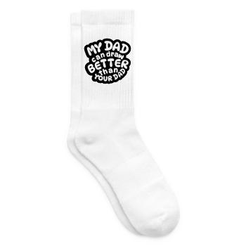 my dad can draw better than your dad  - Tennissocken - Weiß - Rechts