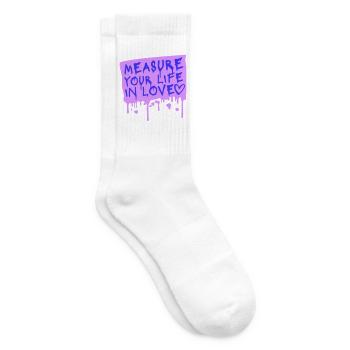 Measure Your Life In Love Inspirierend Liebe Logo - Tennissocken - Weiß - Rechts