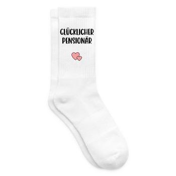 Glücklicher Pensionär Herz - Tennissocken - Weiß - Rechts