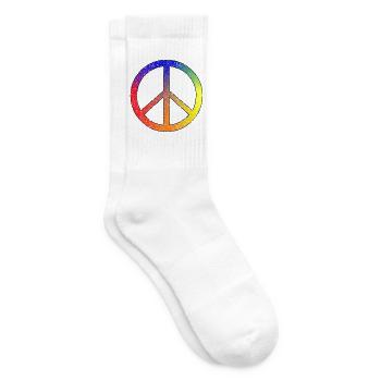 Frieden in Regenbogenfarben - Tennissocken - Weiß - Rechts