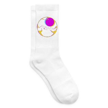 Neon Mountains with Sun - Tennis socks - white - Right