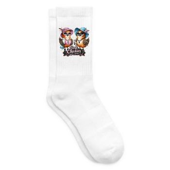Beste Chickas – Immer mit Stil - Tennissocken - Weiß - Rechts