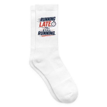 Running Late. Still Running. - Tennis socks - white - Right