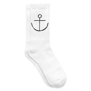 Anker handgezeichnet - Tennissocken - Weiß - Rechts