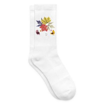 Herbstblätter  - Tennissocken - Weiß - Rechts