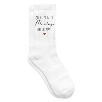 Ab jetzt auch montags gut gelaunt - Tennissocken - Weiß - Rechts