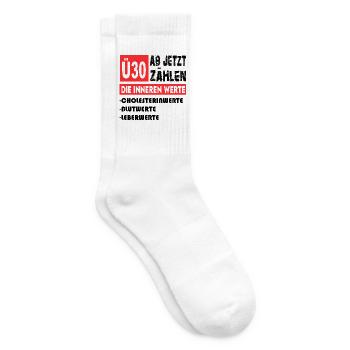 30. Geburtstag Innere Werte Cholesterin Blutwerte - Tennissocken - Weiß - Rechts