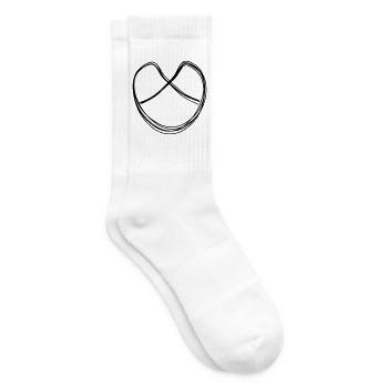 Brezel handgezeichnet - Tennissocken - Weiß - Rechts