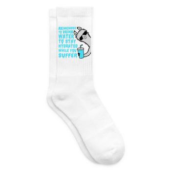 Remember to drink water Denk an Wasser Spruch Lama - Tennissocken - Weiß - Rechts