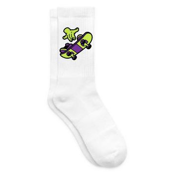 Skateboard Grab Trick Grafik - Tennissocken - Weiß - Rechts