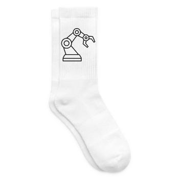 Roboterarm-Linie-Symbol - Tennissocken - Weiß - Rechts