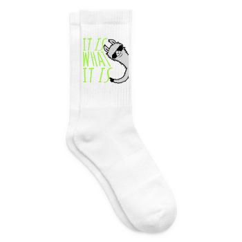It Is What It Is Es Ist Wie Es Ist Lama Logo Text - Tennissocken - Weiß - Rechts