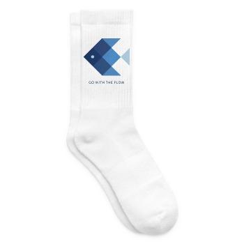 GO WITH THE FLOW – reduzierter  Fisch - Tennissocken - Weiß - Rechts