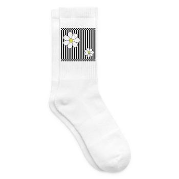 Stripes & Flowers - Tennissocken - Weiß - Rechts