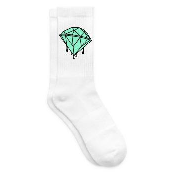 Geometrischer Mint-Diamant - Tennissocken - Weiß - Rechts