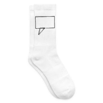 Eckige Sprechblase handgezeichnet - Tennissocken - Weiß - Rechts