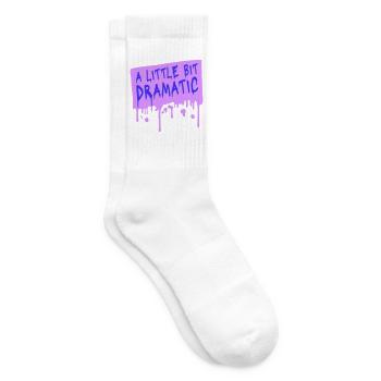 A Little Bit Dramatic Drama Queen Spruch Logo Text - Tennissocken - Weiß - Rechts