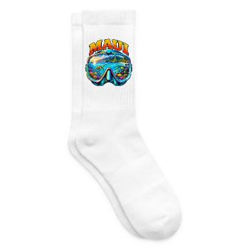 Maui Hawaii Taucher Schnorcheln Urlaub - Tennissocken - Weiß - Rechts