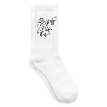 Niedliche Corgi-Basketballspieler-Übersicht - Tennissocken - Weiß - Rechts