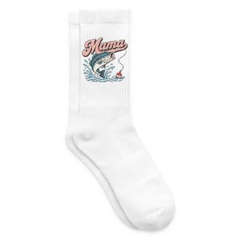  Proud Fishing Mama First Birthday Family humor - Tennissocken - Weiß - Rechts