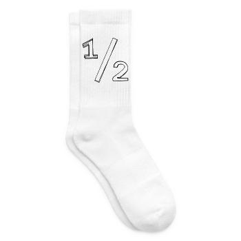 Bruchzahl ½ handgezeichnet - Tennissocken - Weiß - Rechts