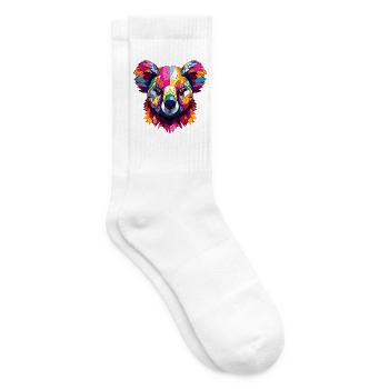 Geometrischer Regenbogen Koala - Tennissocken - Weiß - Rechts