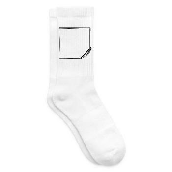 Haftnotiz handgezeichnet - Tennissocken - Weiß - Rechts