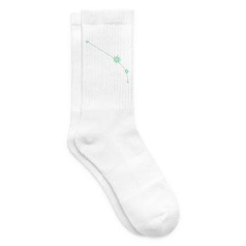 Widderstern, Sternbild, Tierkreiszeichen Grün - Tennissocken - Weiß - Rechts