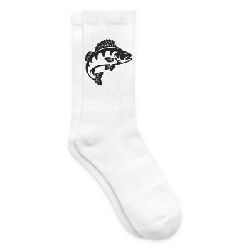 Barsch Raubfisch Silhouette - Tennissocken - Weiß - Rechts