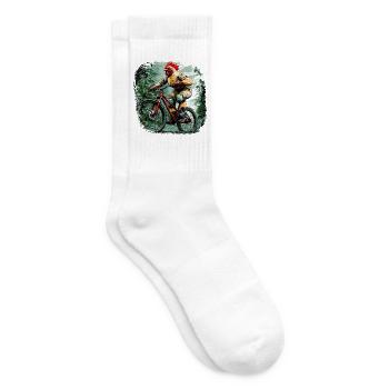 Hühner Bike / Bikerin Huhn - Tennissocken - Weiß - Rechts