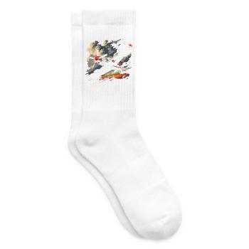 Propeller Flugzeug Grafik - Tennissocken - Weiß - Rechts